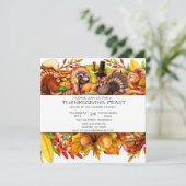 モダン七面鳥の感謝祭かわいい動物 招待状 (スタンド正面)