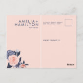 モダン三ミニマル枚の写真結婚ありがとう ポストカード (裏面)