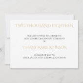 モダン三写真テンプレート最小化卒業 招待状 (裏面)