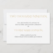 モダン三写真テンプレート最小化卒業 招待状 (裏面)