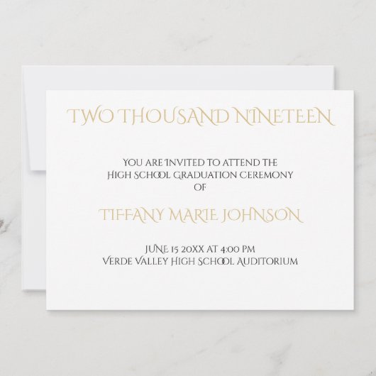 モダン三写真テンプレート最小化卒業 招待状 (裏面)