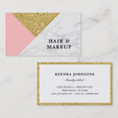 モダン三角形とフェイク金ゴールドグリッター 名刺 (正面/裏面)