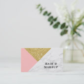 モダン三角形とフェイク金ゴールドグリッター 名刺 (スタンド正面)