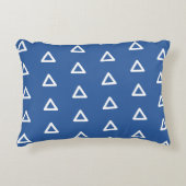 モダン三角形パターエレガントントレンディー王室の青 アクセントクッション (正面)