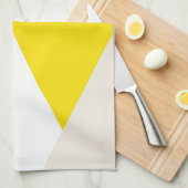モダン三角形パターン赤面と黄色のジオメトリ キッチンタオル (四つ折り)