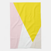 モダン三角形パターン赤面と黄色のジオメトリ キッチンタオル (縦)