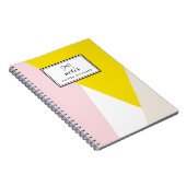 モダン三角形パターン | 赤面と黄カスタム色 ノートブック (右側)