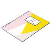 モダン三角形パターン | 赤面と黄カスタム色 ノートブック (左側)