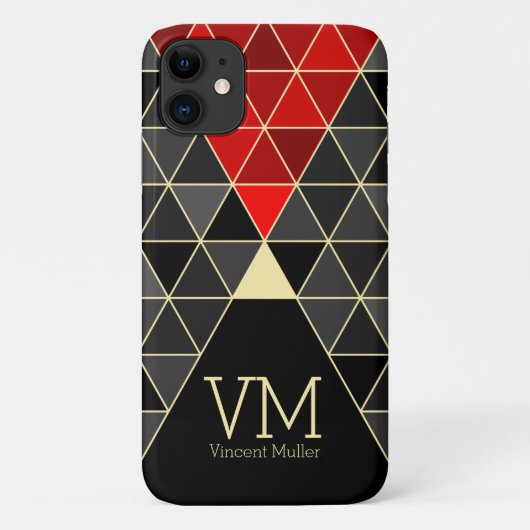モダン三角形モノグラムの色 Case-Mate iPhoneケース (裏面)