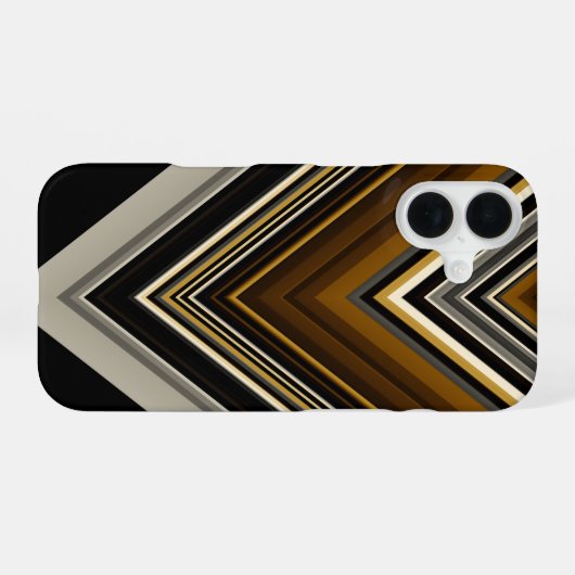 モダン三角形抽象芸術とカスタムイニシャル iPhone 16ケース (裏面横)