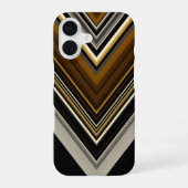 モダン三角形抽象芸術とカスタムイニシャル iPhone 16ケース (裏面)