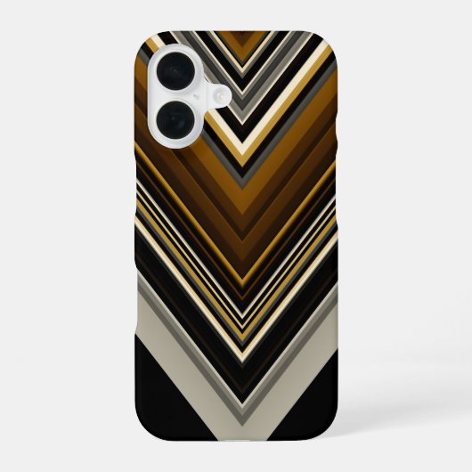 モダン三角形抽象芸術とカスタムイニシャル iPhone 16ケース (裏面)