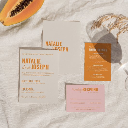 モダン上品な明伝統的カラフル結婚るい 招待状