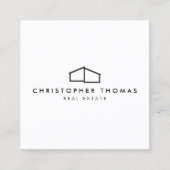 モダン不動産の黒いホー実在ムロゴ、不動産仲介業者 スクエア名刺 (正面)