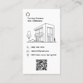 モダン不動産エージェントブローカー白写真QR 名刺 (裏面)