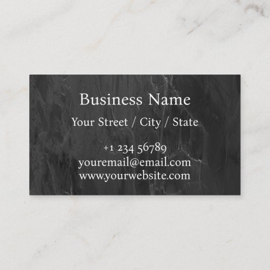 モダン不動産仲介業者エテ実在ートブラックマーブル 名刺 (裏面)