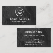 モダン不動産仲介業者エテ実在ートブラックマーブル 名刺 (正面/裏面)