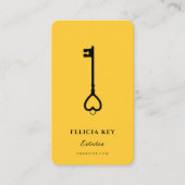 モダン不動産仲介業者エテ実在ートマーケティングブラックイエロー 名刺 (正面)