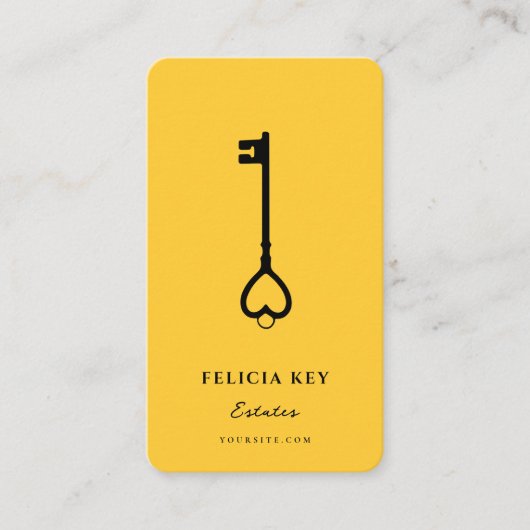 モダン不動産仲介業者エテ実在ートマーケティングブラックイエロー 名刺 (正面)