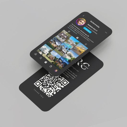 モダン不動産仲介業者エテ実在ートDark Instagramグリッド 名刺