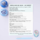 モダン不動産仲介業者オープンハウスのサインインシート チラシ (シングル)
