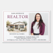 モダン不動産仲介業者フォトウォーターカラーホームサイン