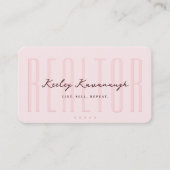 モダン不動産仲介業者フォト実在エステートエージェントピンク 名刺 (正面)