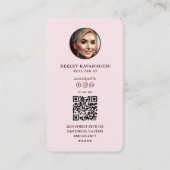 モダン不動産仲介業者フォト実在エステートエージェントピンク 名刺 (裏面)