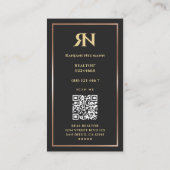 モダン不動産仲介業者ブラックバラ金ゴールドフレ縁どーム 名刺 (裏面)