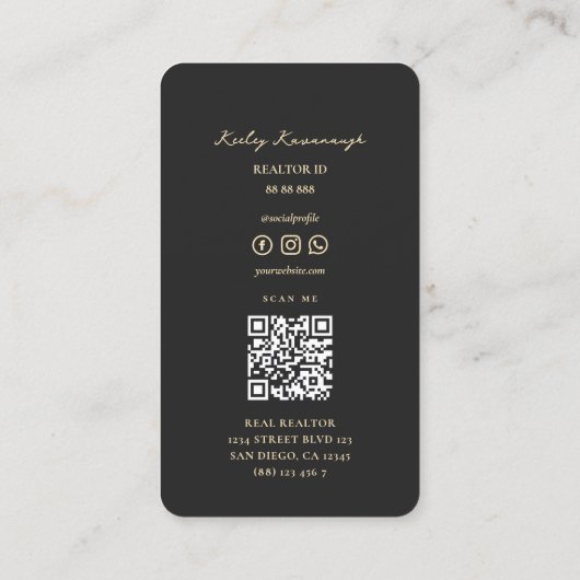 モダン不動産仲介業者ブラック実在エテート業者 名刺 (裏面)