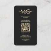 モダン不動産仲介業者ブラック金ゴールド写真EHOロゴモノグラム 名刺 (裏面)