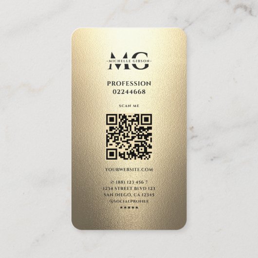 モダン不動産仲介業者ブラック金ゴールド鍵モノグラエレガントム 名刺 (裏面)