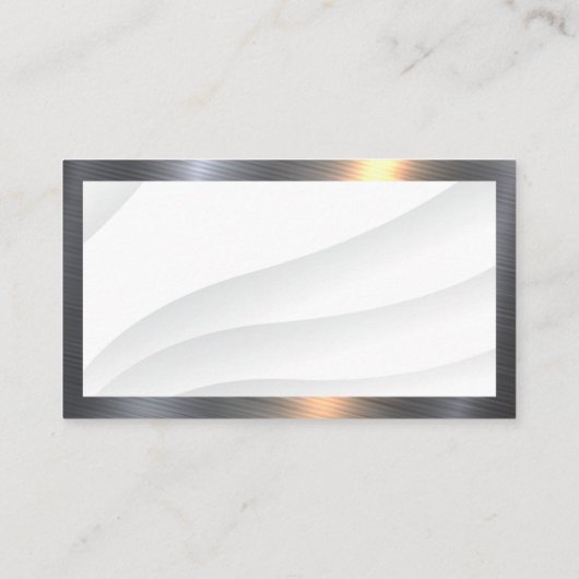 モダン不動産仲介業者メタルロゴ |メタリック縁ど 名刺 (裏面)