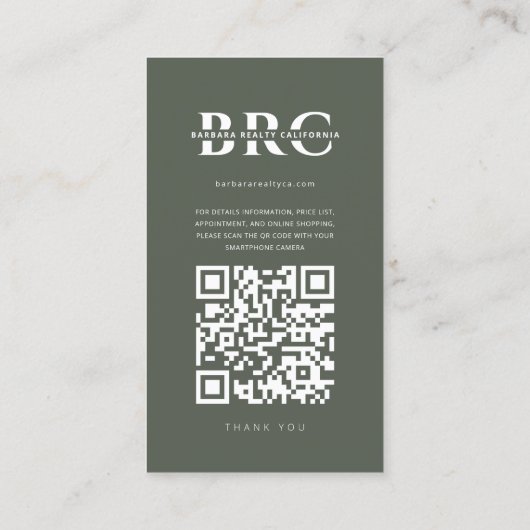 モダン不動産仲介業者モノグラム実在インスタグラムエステートセージ 名刺 (裏面)