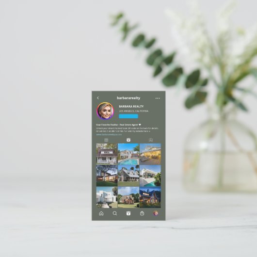 モダン不動産仲介業者モノグラム実在インスタグラムエステートセージ 名刺 (スタンド正面)