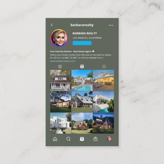 モダン不動産仲介業者モノグラム実在インスタグラムエステートセージ 名刺 (正面)