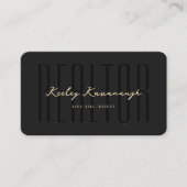 モダン不動産仲介業者モノグラム黒実在地剤 名刺 (正面)