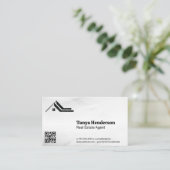 モダン不動産仲介業者ロゴ | QRコード 名刺 (スタンド正面)