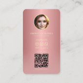 モダン不動産仲介業者実在エステート代理人ロセゴールド鍵 名刺 (裏面)