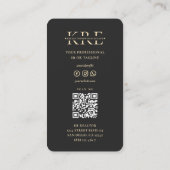 モダン不動産仲介業者実在エステート剤モノグラムブラック 名刺 (裏面)