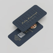 モダン不動産仲介業者実在エステートAgentフォトブルー 名刺