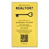 モダン不動産仲介業者実在エテート黒と黄色 マグネット名刺 (正面縦)