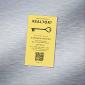 モダン不動産仲介業者実在エテート黒と黄色 マグネット名刺 (インサイチュ)