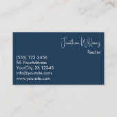 モダン不動産仲介業者実在エージェントのフォトブルー 名刺 (裏面)