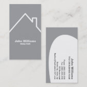 モダン不動産仲介業者実在グレーの名刺 名刺 (正面/裏面)