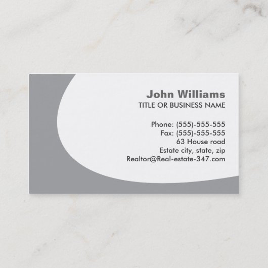 モダン不動産仲介業者実在グレーの名刺 名刺 (裏面)