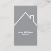 モダン不動産仲介業者実在グレーの名刺 名刺 (正面)
