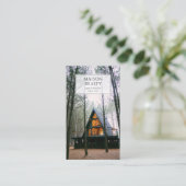 モダン不動産仲介業者実在不動産 名刺 (スタンド正面)