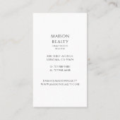 モダン不動産仲介業者実在不動産 名刺 (裏面)