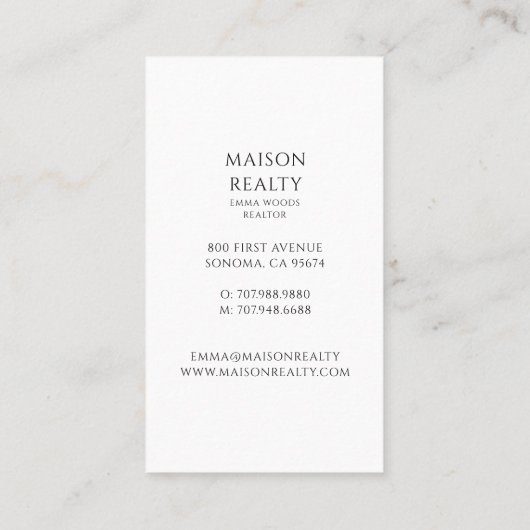 モダン不動産仲介業者実在不動産 名刺 (裏面)